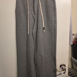 Monrow Gray Pants with Cream Drawstrings